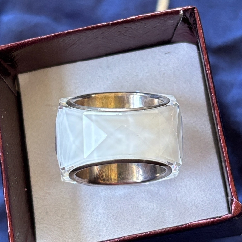 Swarovski Nirvana Ring Large Crystal Cocktail Whi… - image 7